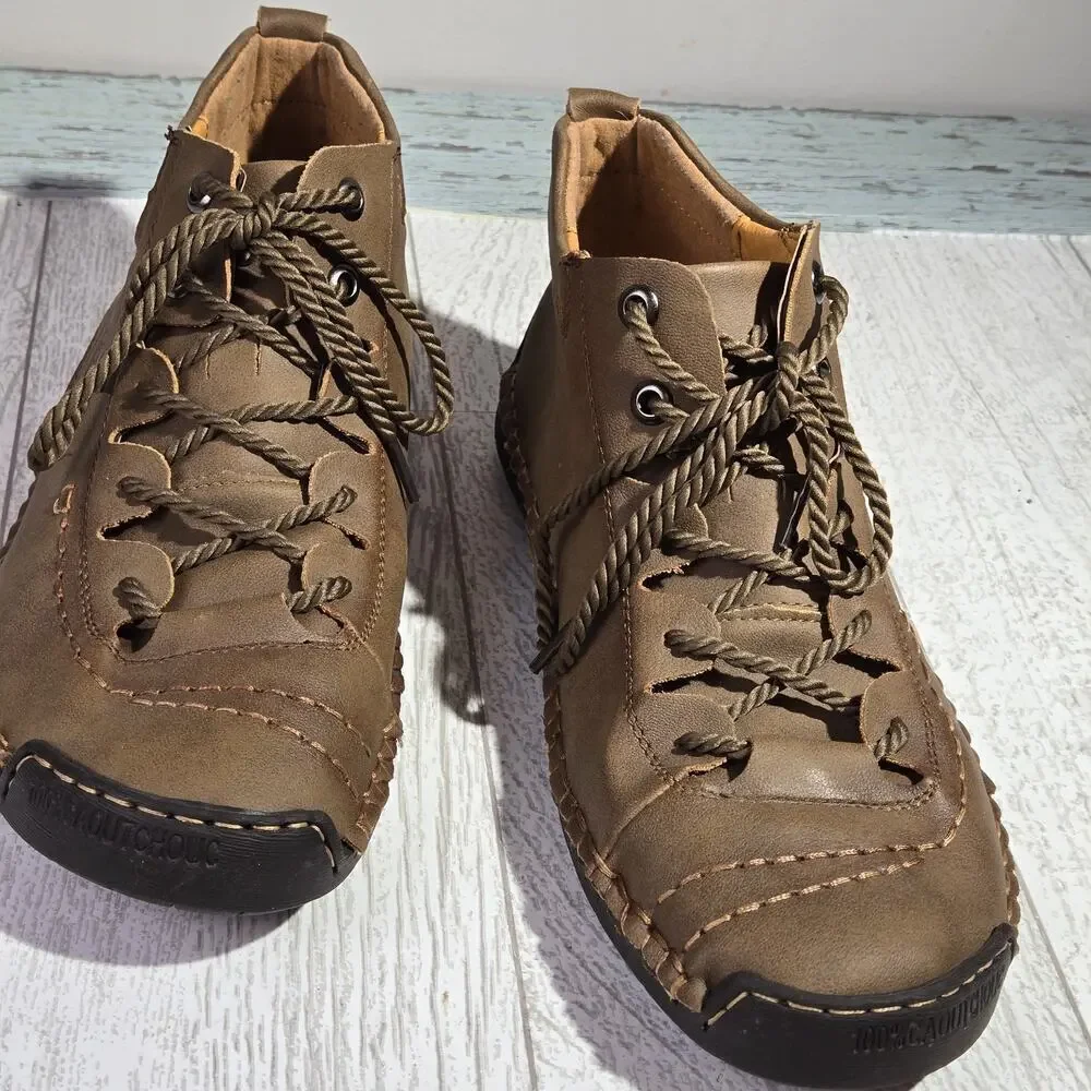 Madixa Kapda Leather 1978 5 Mens Moccasin Boots Brown Sz 10.5 EU Size 44 Hippie